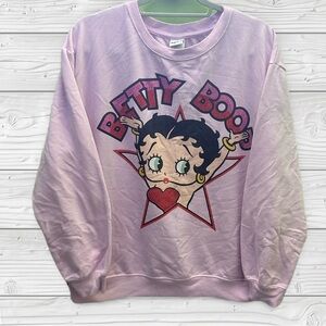 Betty Boop Sweater W/Rhinestones Women’s Light Pink Apparel size XXL